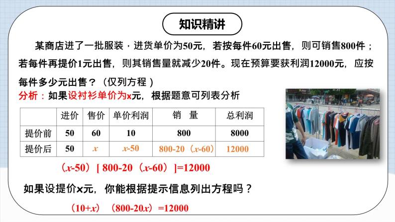 人教版初中数学九年级上册21.3.3《 实际问题与一元二次方程（利润问题、表格问题和动点问题）》 课件+教案+导学案+分层作业（含教师学生版和教学反思）06