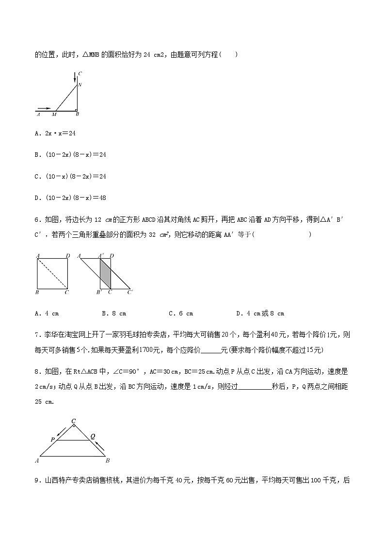 人教版初中数学九年级上册21.3.3《 实际问题与一元二次方程(利润问题、表格问题和动点问题)》 课件+教案+导学案+分层作业(含教师学生版和教学反思)02