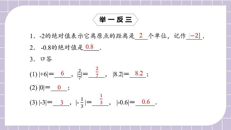 新人教版数学七上 1.2.4绝对值 课件PPT+教案+分层练习+预习案08