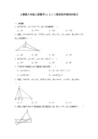 人教版八年级上册11.2.1 三角形的内角课时作业