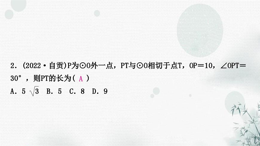 中考數(shù)學復習第六章圓第二節(jié)與圓有關(guān)的位置關(guān)系作業(yè)課件第3頁