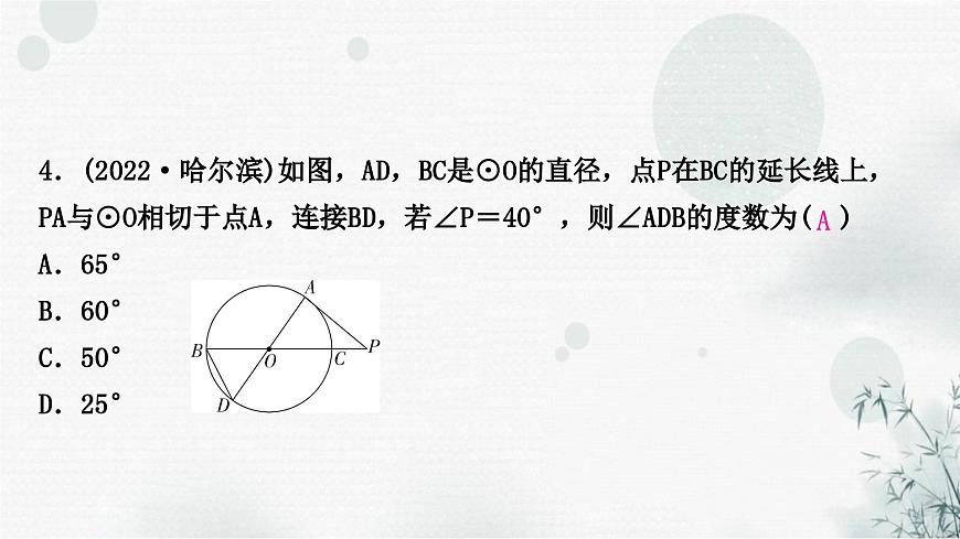中考數(shù)學復習第六章圓第二節(jié)與圓有關(guān)的位置關(guān)系作業(yè)課件第5頁