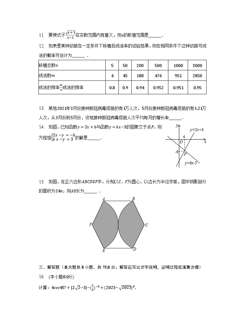 2023年广东省江门实验中学中考数学三模试卷(含解析)03