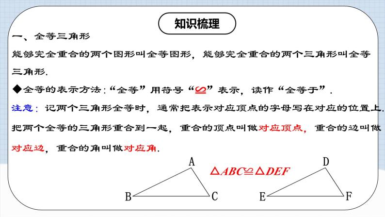 人教版初中数学八年级上册 第12章 《全等三角形 章节复习》 课件+教案+导学案+达标检测（含教师学生版和教学反思）04