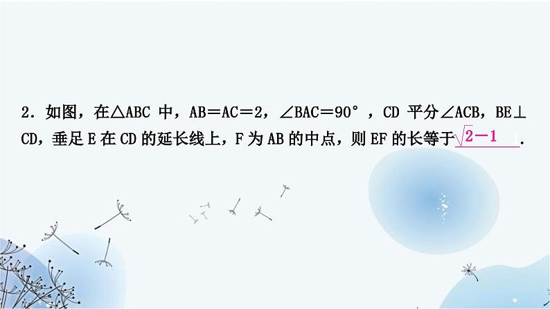中考数学复习方法技巧突破(三)“角平分线”之五大模型教学课件第5页