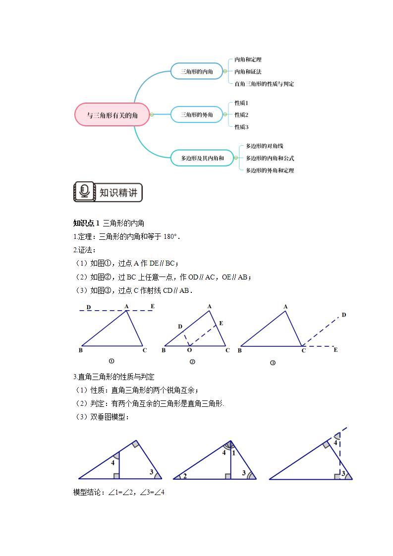 人教版初中数学八年级上册11.4.2第2讲《与三角形有关的角》难点解析 课件PPT（送预习案+教案+分层练习)02