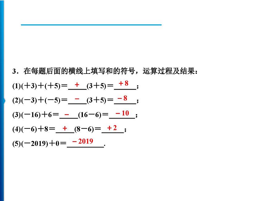 人教版數(shù)學(xué)七年級上冊同步課時練習(xí)精品課件第1章 1.3.1 第1課時 有理數(shù)加法法則 (含答案詳解)第6頁
