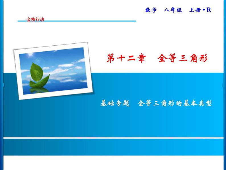 人教版数学八年级上册同步课时精品课件第12章 基础专题 全等三角形的基本类型 (含答案详解)第1页