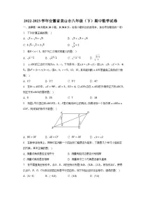 2022-2023学年安徽省黄山市八年级（下）期中数学试卷（含解析）