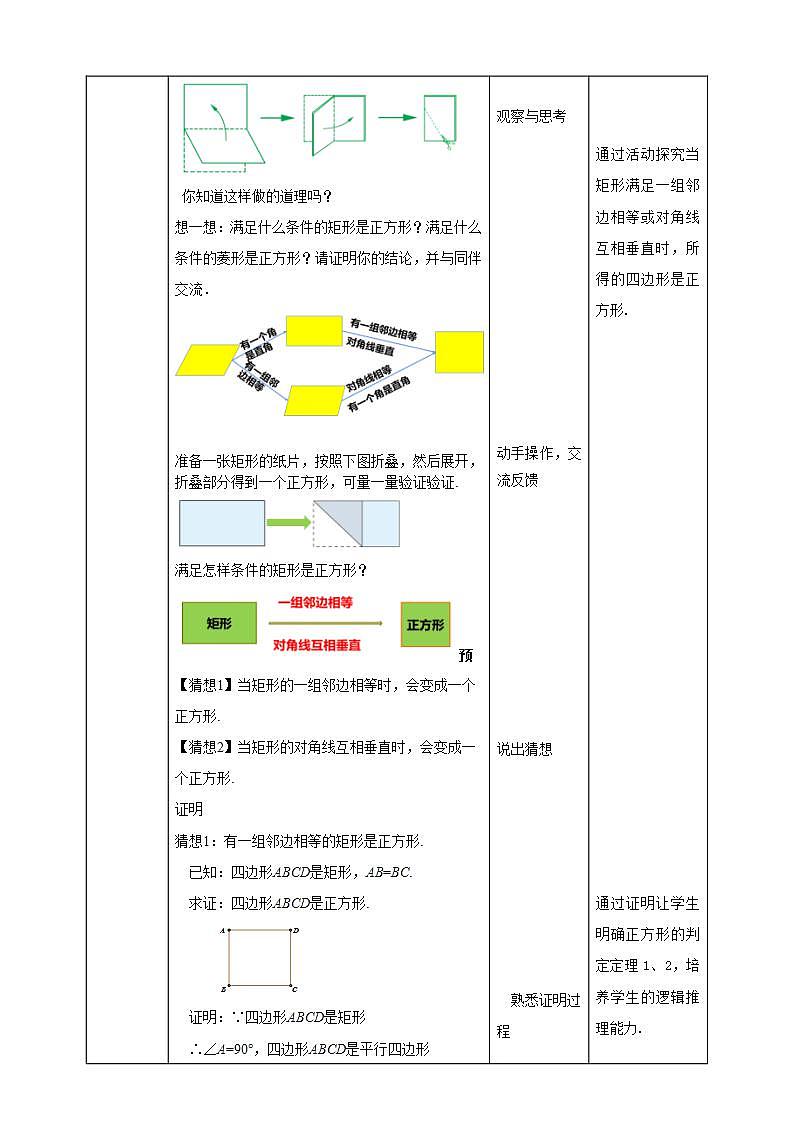 【核心素養(yǎng)目標(biāo)】1.3.2《正方形的判定》教案第2頁