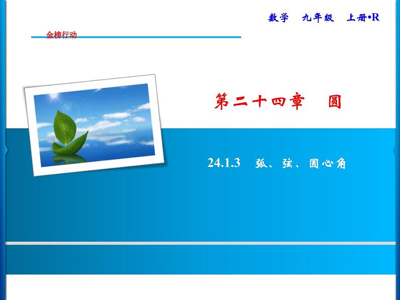 人教版数学九年级上册同步课时练习精品课件第24章 24.1.3 弧、弦、圆心角(含答案)01