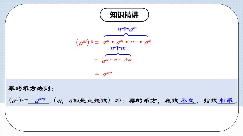 人教版初中数学八年级上册 14.1.2 《幂的乘方 》 课件+教案+导学案+分层作业（含教师学生版和教学反思）06