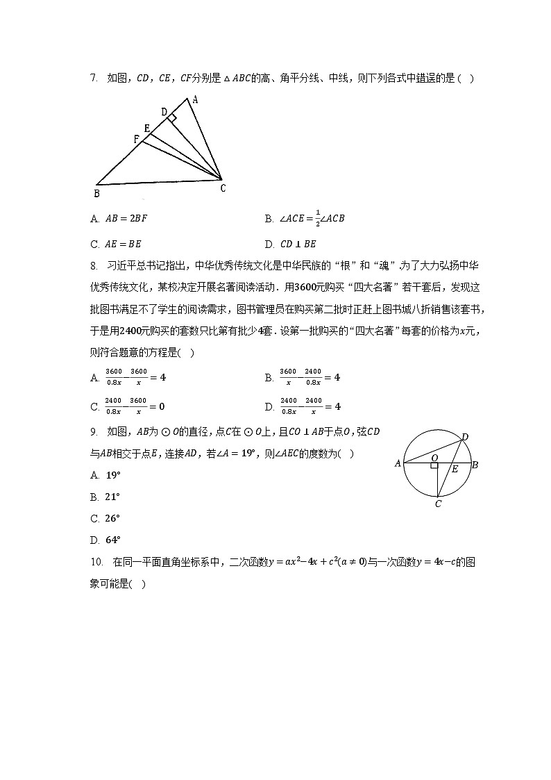 2023年山东省济宁市梁山县中考数学二模试卷(含解析)第2页