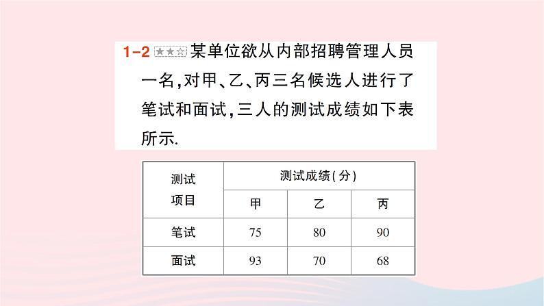 2023七年级数学下册第6章数据的分析专题三利用平均数中位数众数方差进行决策作业课件新版湘教版08