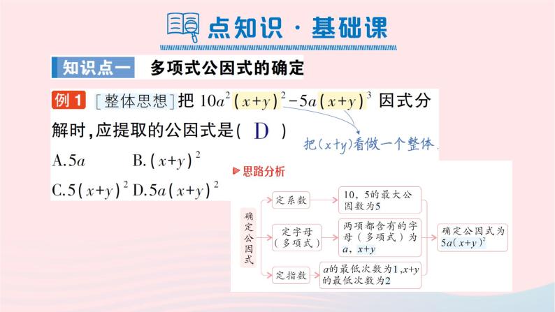 2023七年级数学下册第3章因式分解3.2提公因式法第2课时公因式是多项式的提公因式法作业课件新版湘教版02