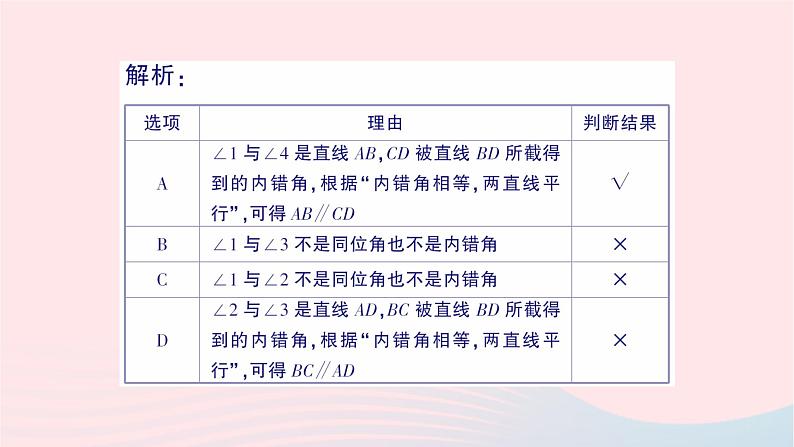 2023七年级数学下册第4章相交线与平行线4.4平行线的判定第2课时平行线的判定方法23作业课件新版湘教版第4页