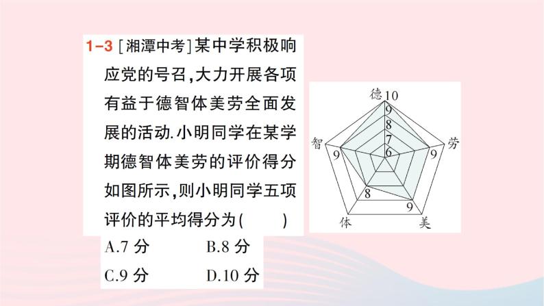 2023七年级数学下册第6章数据的分析6.1平均数中位数众数6.1.1平均数第1课时平均数作业课件新版湘教版05