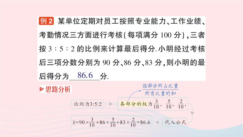 2023七年级数学下册第6章数据的分析6.1平均数中位数众数6.1.1平均数第2课时加权平均数作业课件新版湘教版07