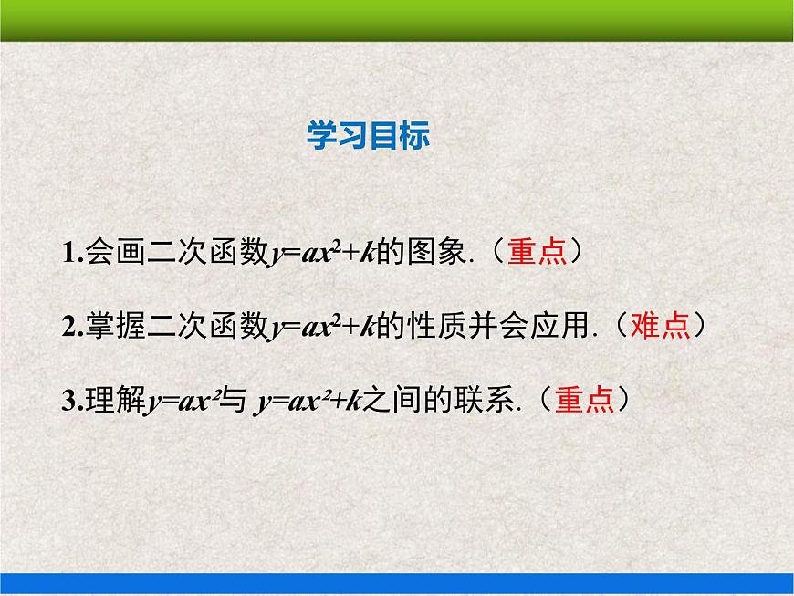 22.1.3第1課時(shí) 二次函數(shù)y=ax2+k的圖象和性質(zhì) 上課課件第2頁(yè)