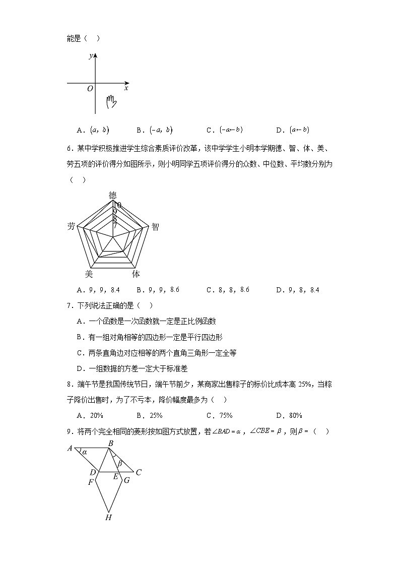 2023年黑龙江省大庆市中考数学真题(含解析)02