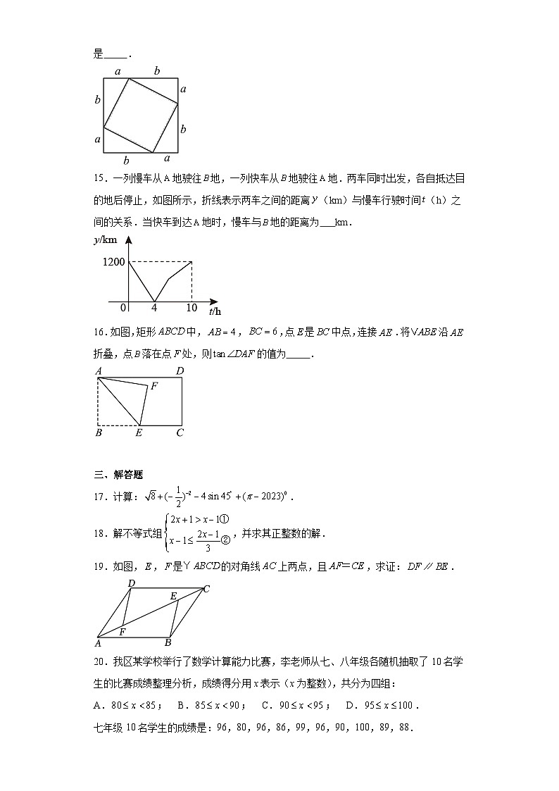 2023年山东省济南市济阳区二模数学试题(含解析)第3页