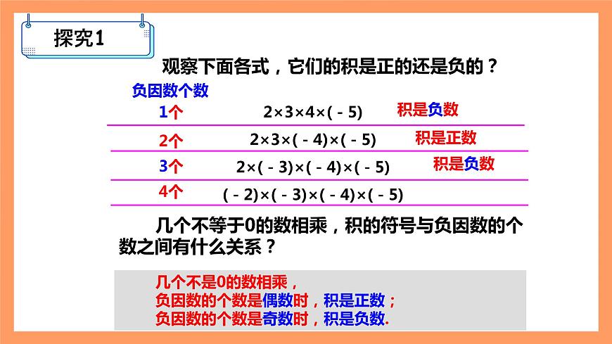 人教版初中數(shù)學(xué)七年級上冊1.4.1《有理數(shù)的乘法》第2課時課件第3頁