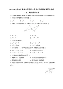2022-2023学年广东省东莞市松山湖未来学校教育集团八年级（下）期中数学试卷（含解析）