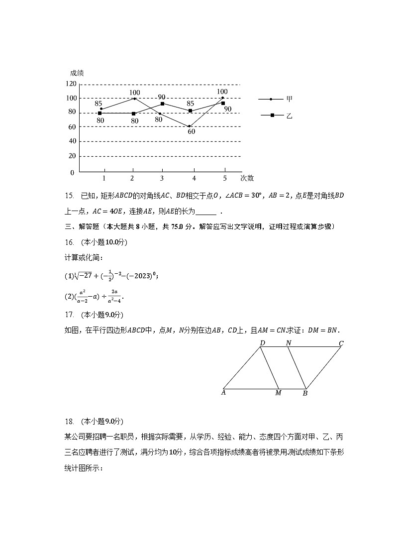 2022-2023学年河南省南阳市宛城区八年级(下)期末数学试卷(含解析)第3页