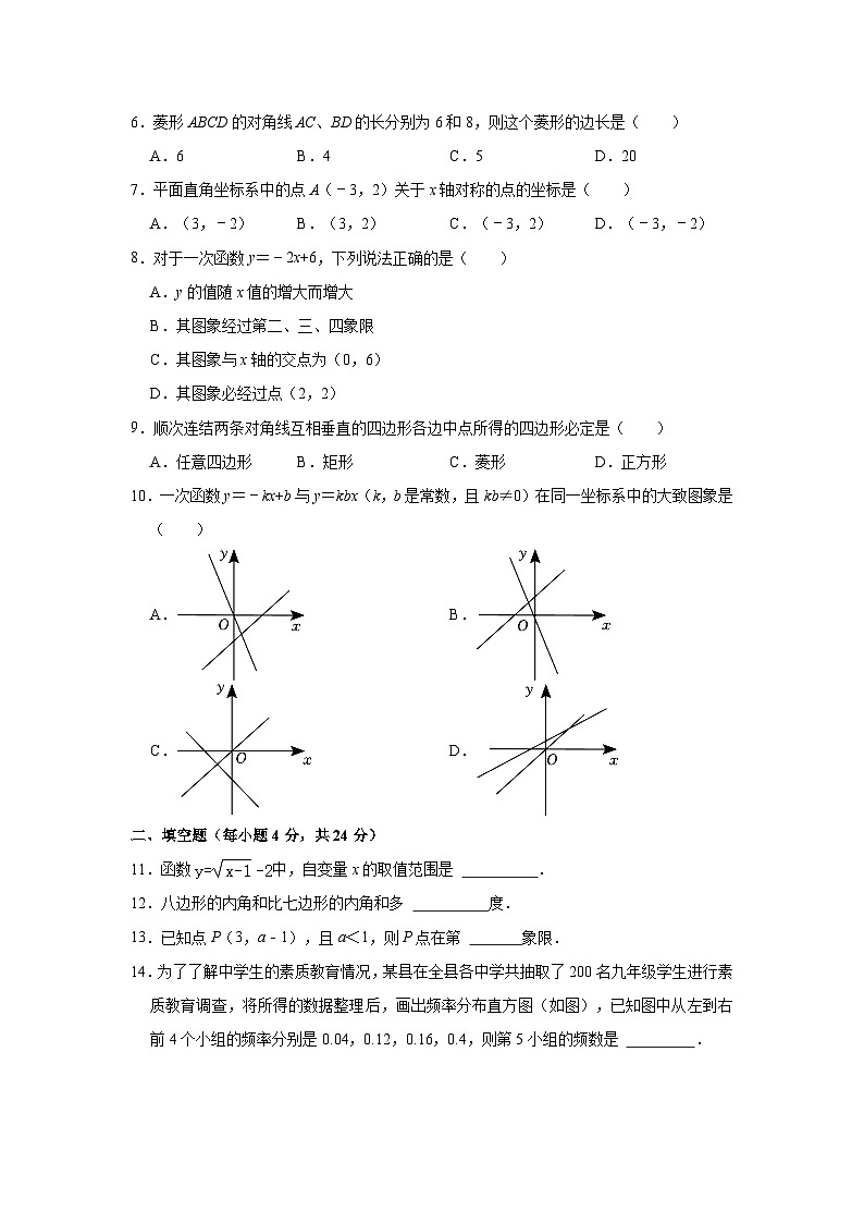 湖南省怀化市新晃县2022-2023学年八年级下学期期末数学试卷(含答案)第2页