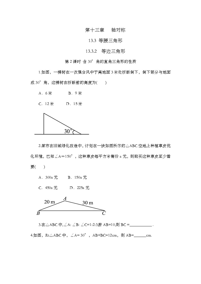 人教版数学八年级上册13.3.2《 等边三角形(第2课时)》 课件+教案+练习01