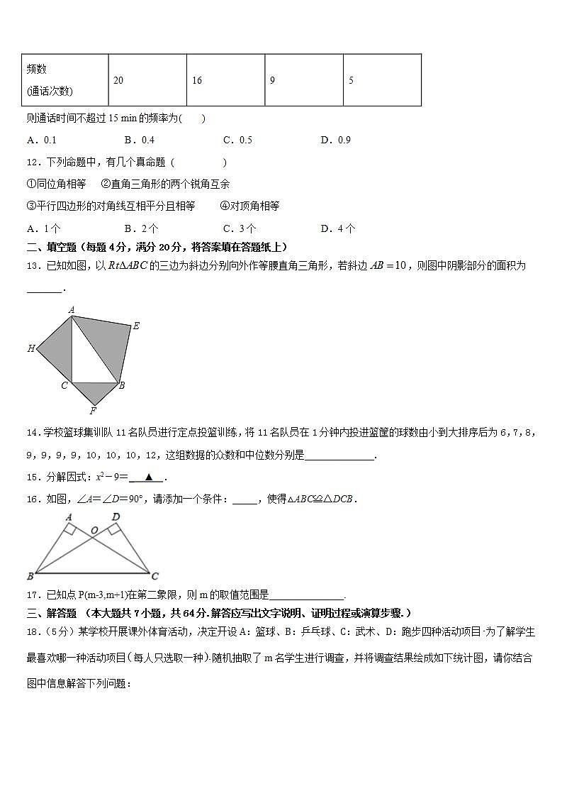 2022-2023学年安徽省阜阳市颍东区数学七下期末质量检测试题含答案第3页