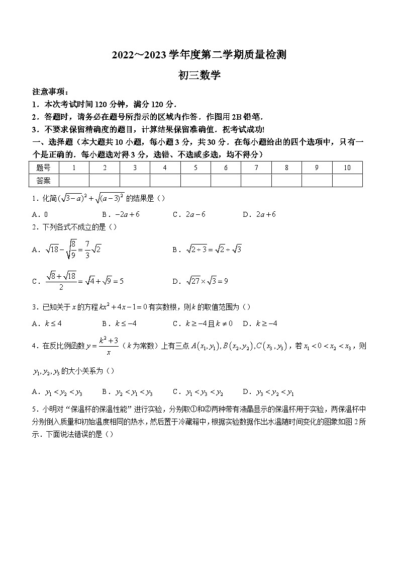 山东省威海市威海经济技术开发区2022-2023学年八年级下学期期末数学试题(含答案)第1页