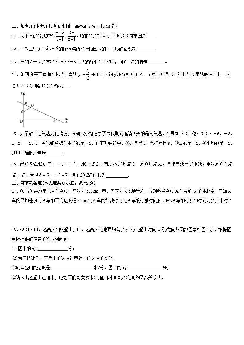 2022-2023学年山东省济宁市十五中学数学七年级第二学期期末联考试题含答案第3页