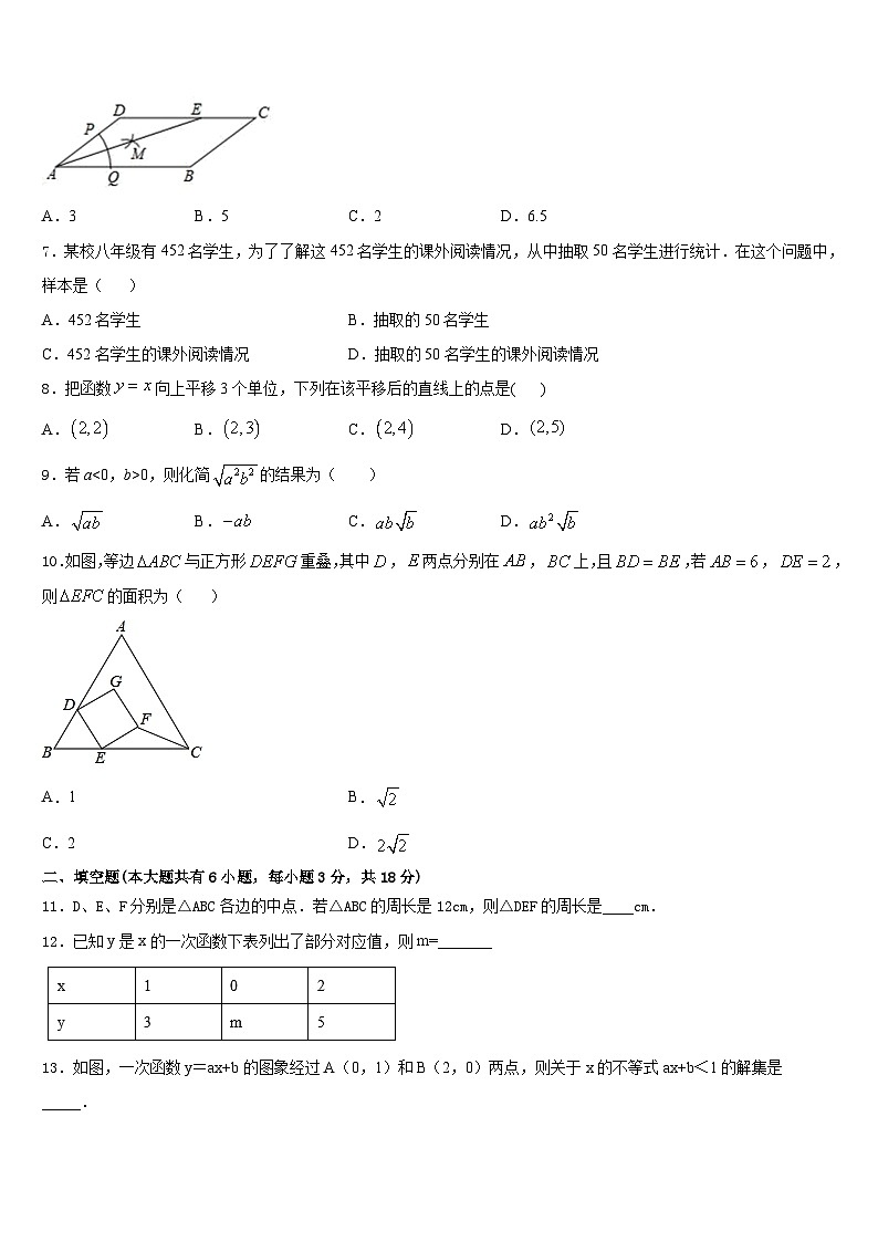 2022-2023学年山东省邹城市第八中学数学七年级第二学期期末联考试题含答案第2页