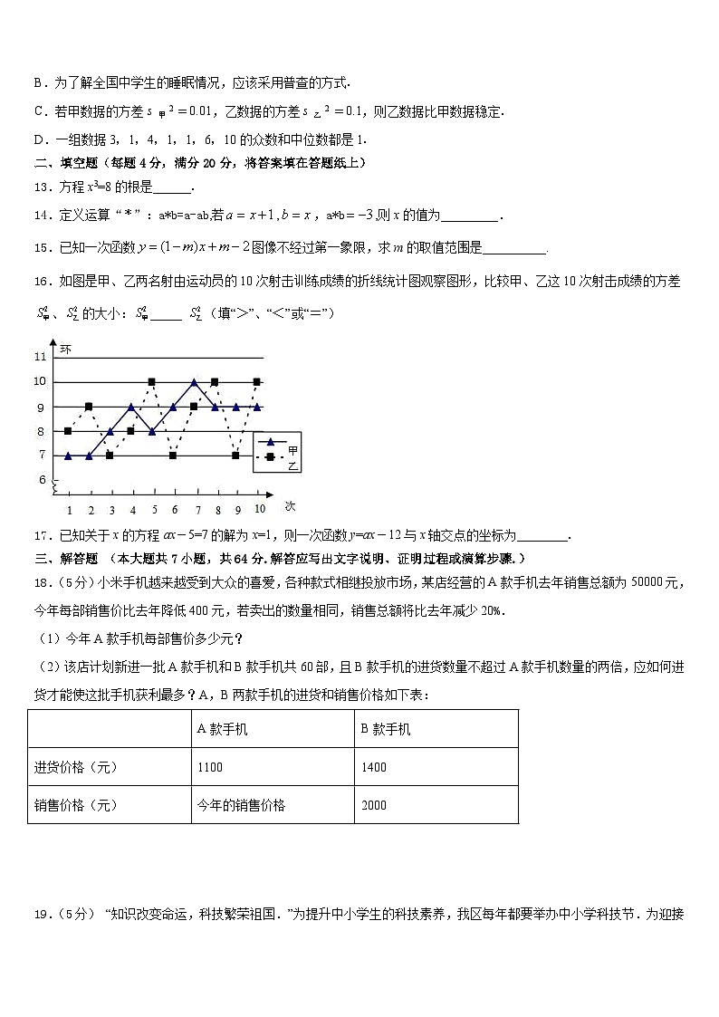 2022-2023学年河南省安阳市安阳县数学七年级第二学期期末预测试题含答案第3页