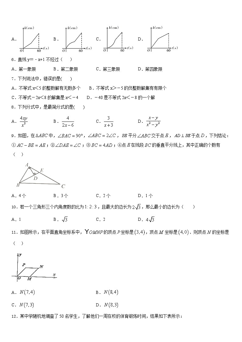 2022-2023学年河南省郑州市金水区数学七下期末达标检测模拟试题含答案02
