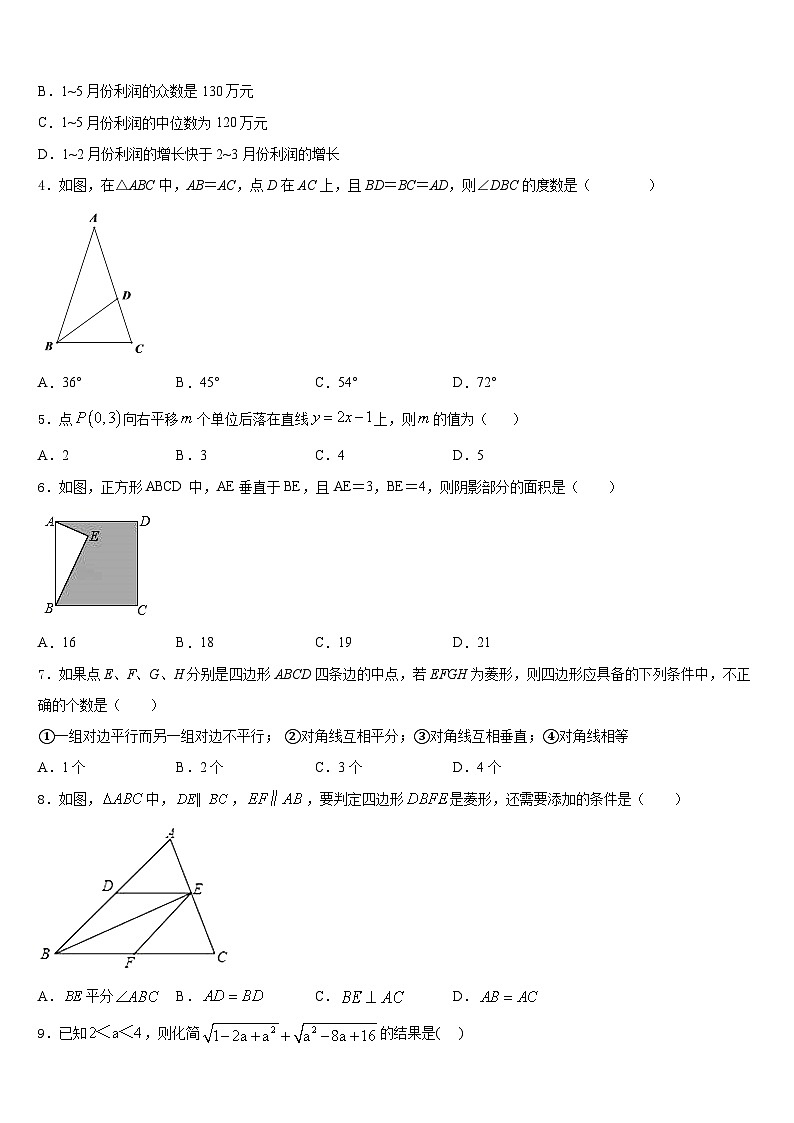 2022-2023学年浙江省杭州市周浦中学七下数学期末质量检测试题含答案第2页