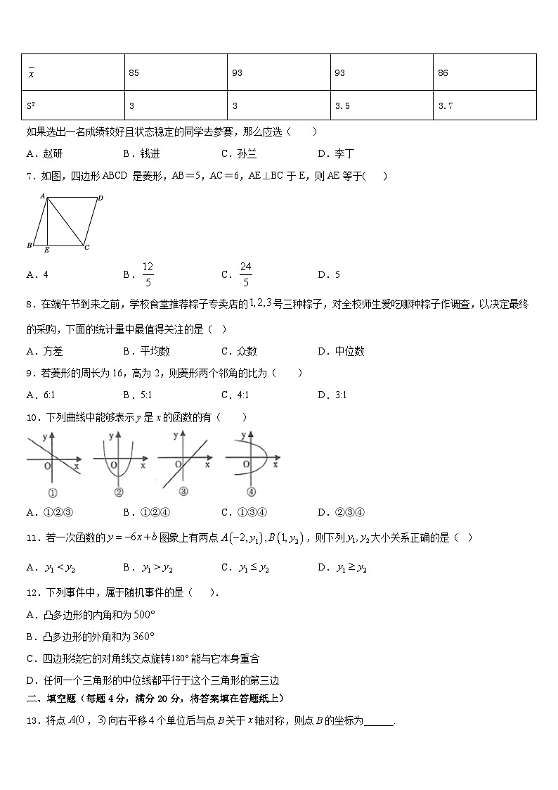 2022-2023学年甘肃省白银市平川区第四中学数学七下期末调研试题含答案02