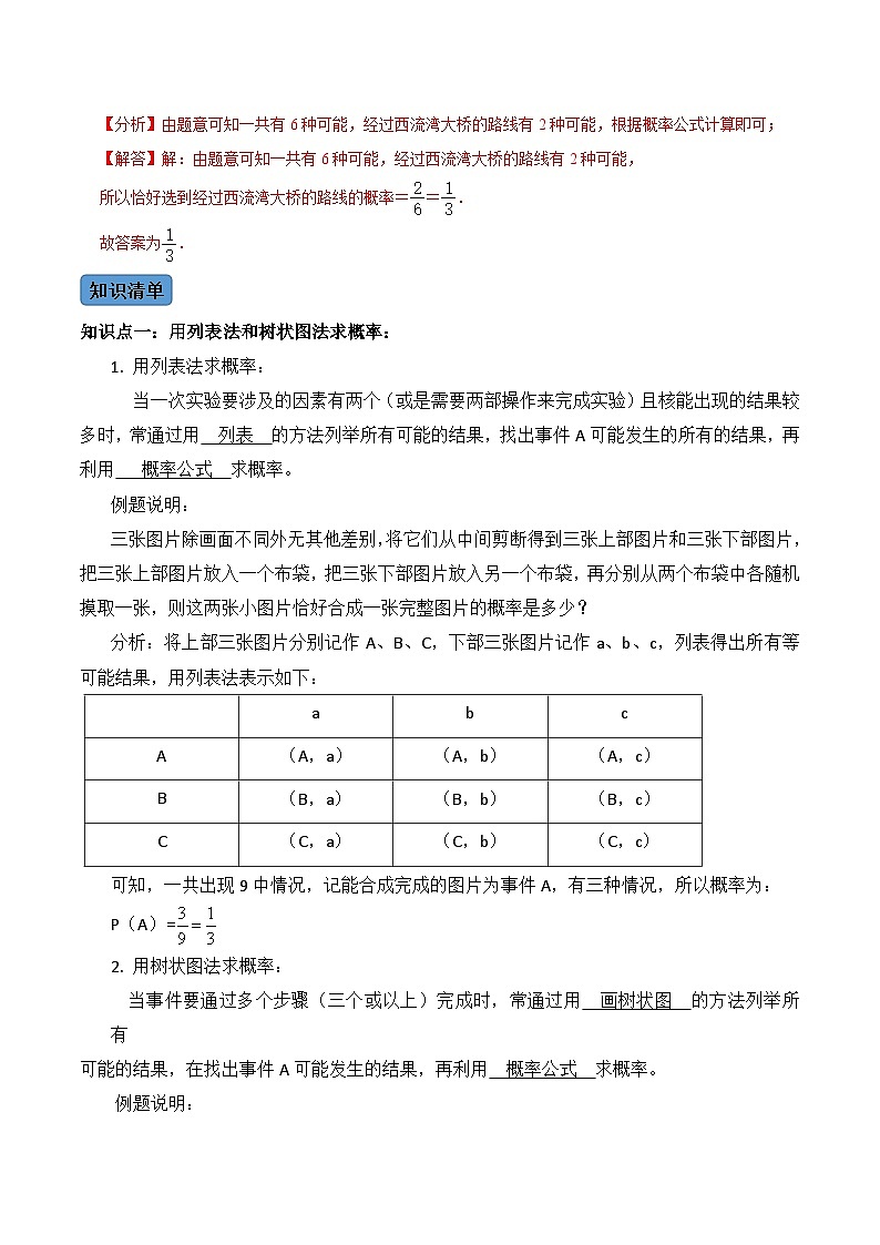 第2课时 求事件的概率-2022-2023学年九年级数学上册同步考点知识清单+例题讲解+课后练习(人教版)02