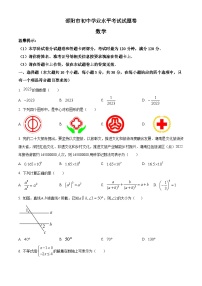 2023年湖南省邵阳市中考数学真题