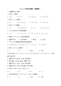 初中数学人教版九年级上册21.2.3 因式分解法优秀一课一练