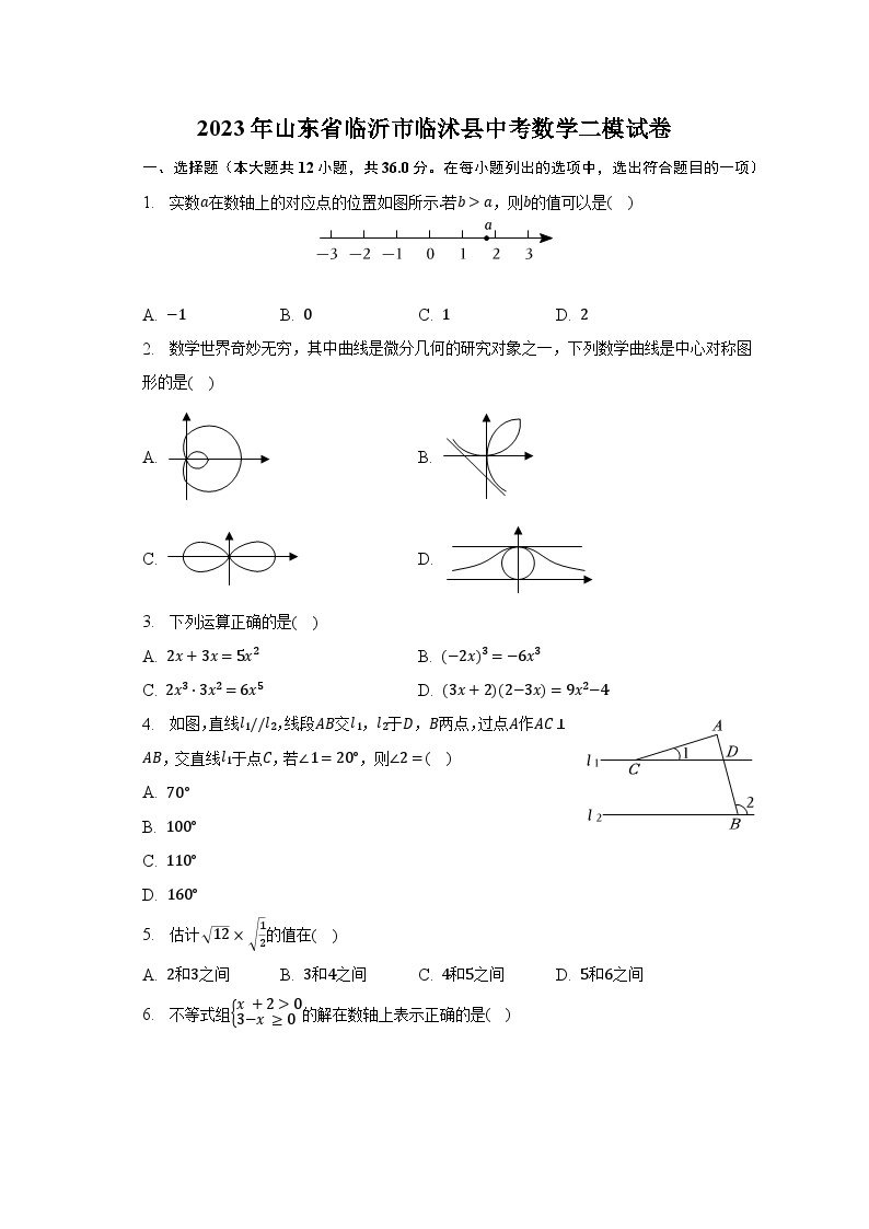 2023年山东省临沂市临沭县中考数学二模试卷（含解析）01