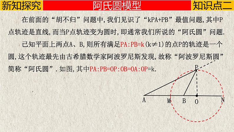 几何模型4.3 “阿氏圆”模型(与圆有关的模型)-中考数学二轮复习必会几何模型剖析(全国通用)课件PPT第3页