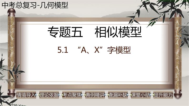 几何模型5.1 “A、X”字模型(相似模型)-中考数学二轮复习必会几何模型剖析(全国通用)课件PPT01
