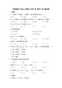 初中数学沪教版 (五四制)七年级上册9.4  整式精品单元测试当堂检测题