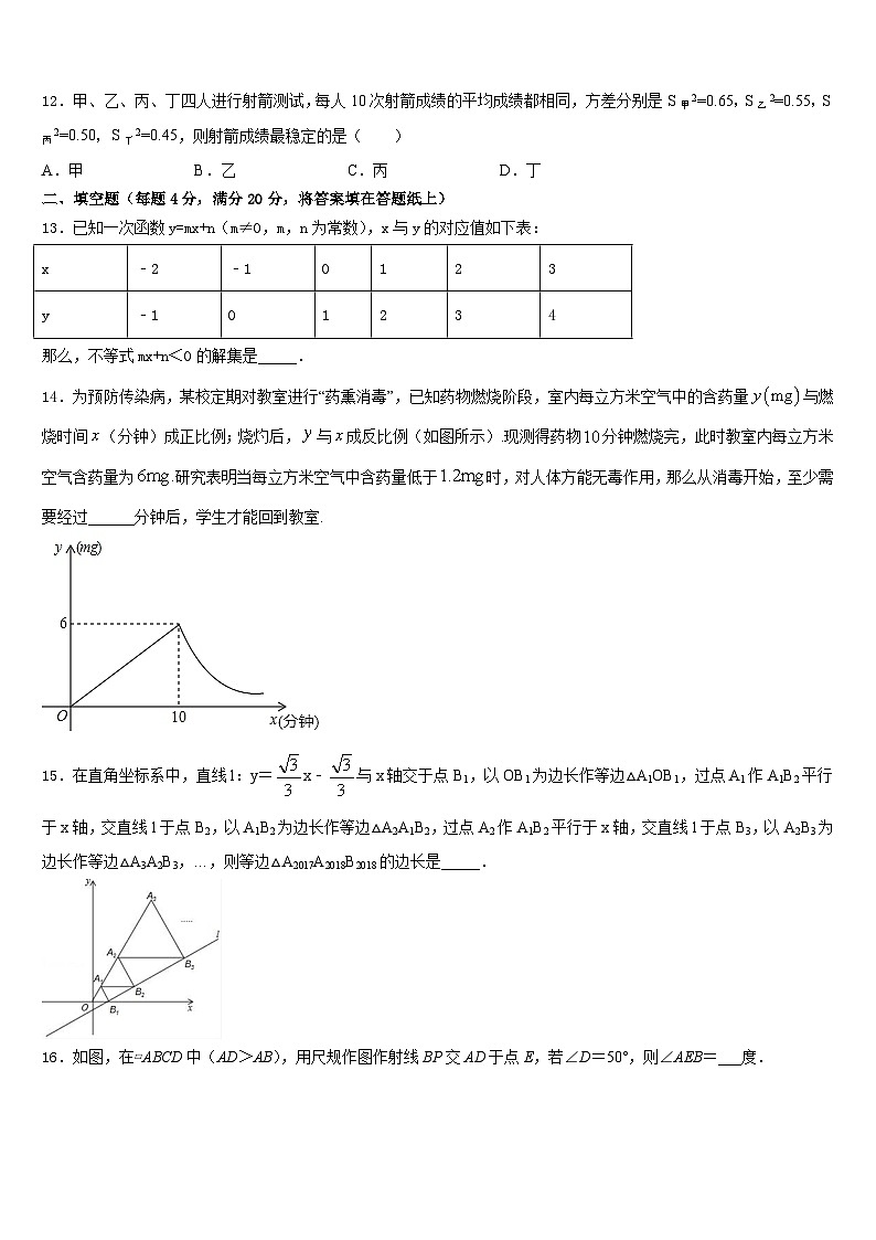 四川省遂宁市安居区2022-2023学年七年级数学第二学期期末监测模拟试题含答案第3页