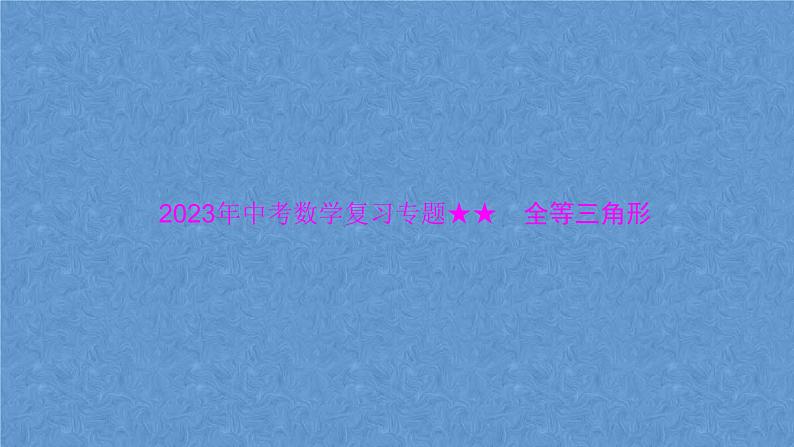 中考数学复习专题:全等三角形 课件PPT第1页