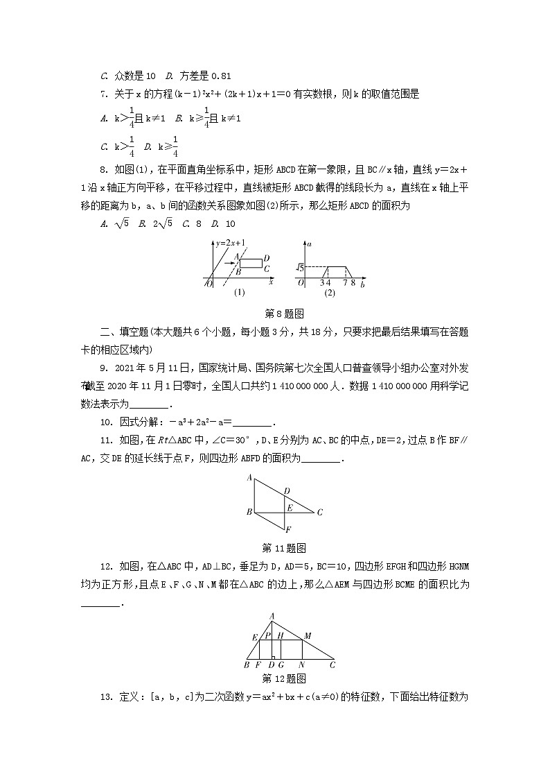 2021年山东省菏泽市初中学业水平考试试题·数学(无解析)02