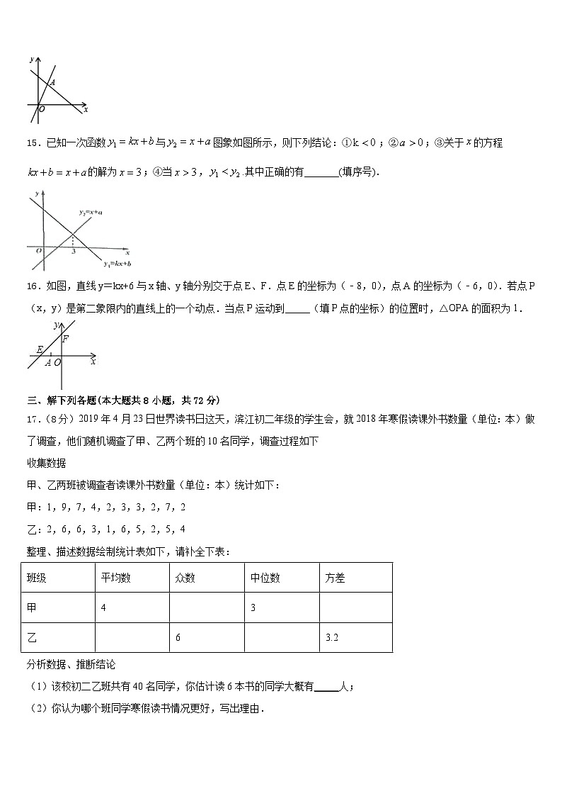 江西省莲花县2022-2023学年数学七年级第二学期期末统考模拟试题含答案第3页