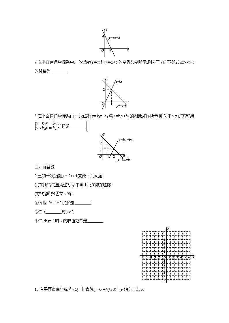 湘教版数学八年级下册同步练习 4.5一次函数与一次方程的关系02